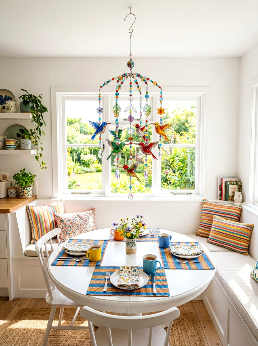 Multi Color Bead Bird - 25 Spring Bird Mobile Ideas