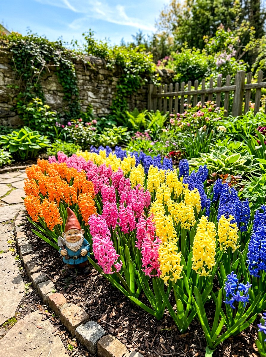 Multi Color Hyacinth Patch - 25 Spring Hyacinth Garden Ideas