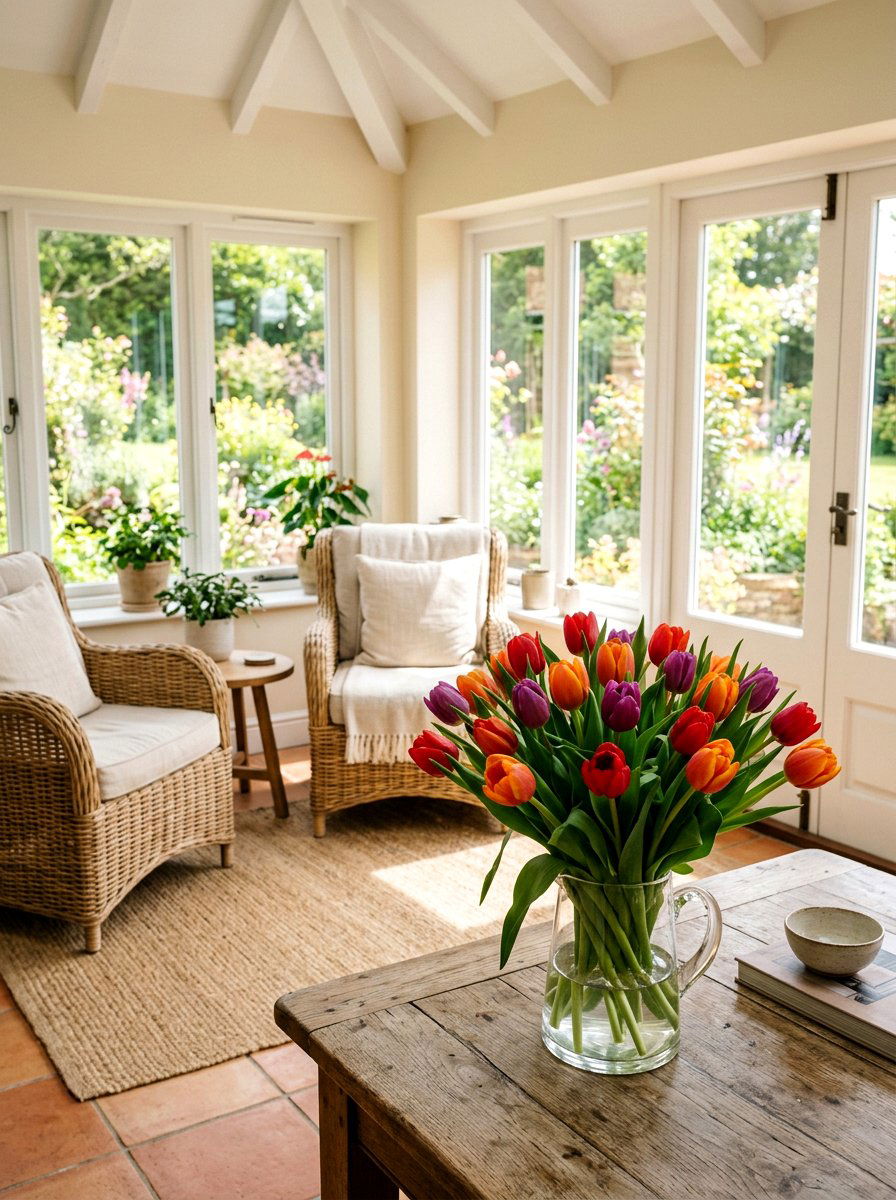 Multi Color Tulip Bouquet - 25 Spring Tulip Centerpiece Ideas