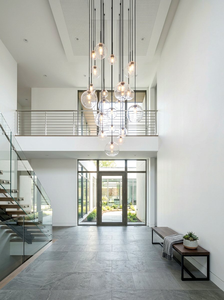 Multi Light Glass Pendant - 25 Spring Foyer Chandelier Ideas