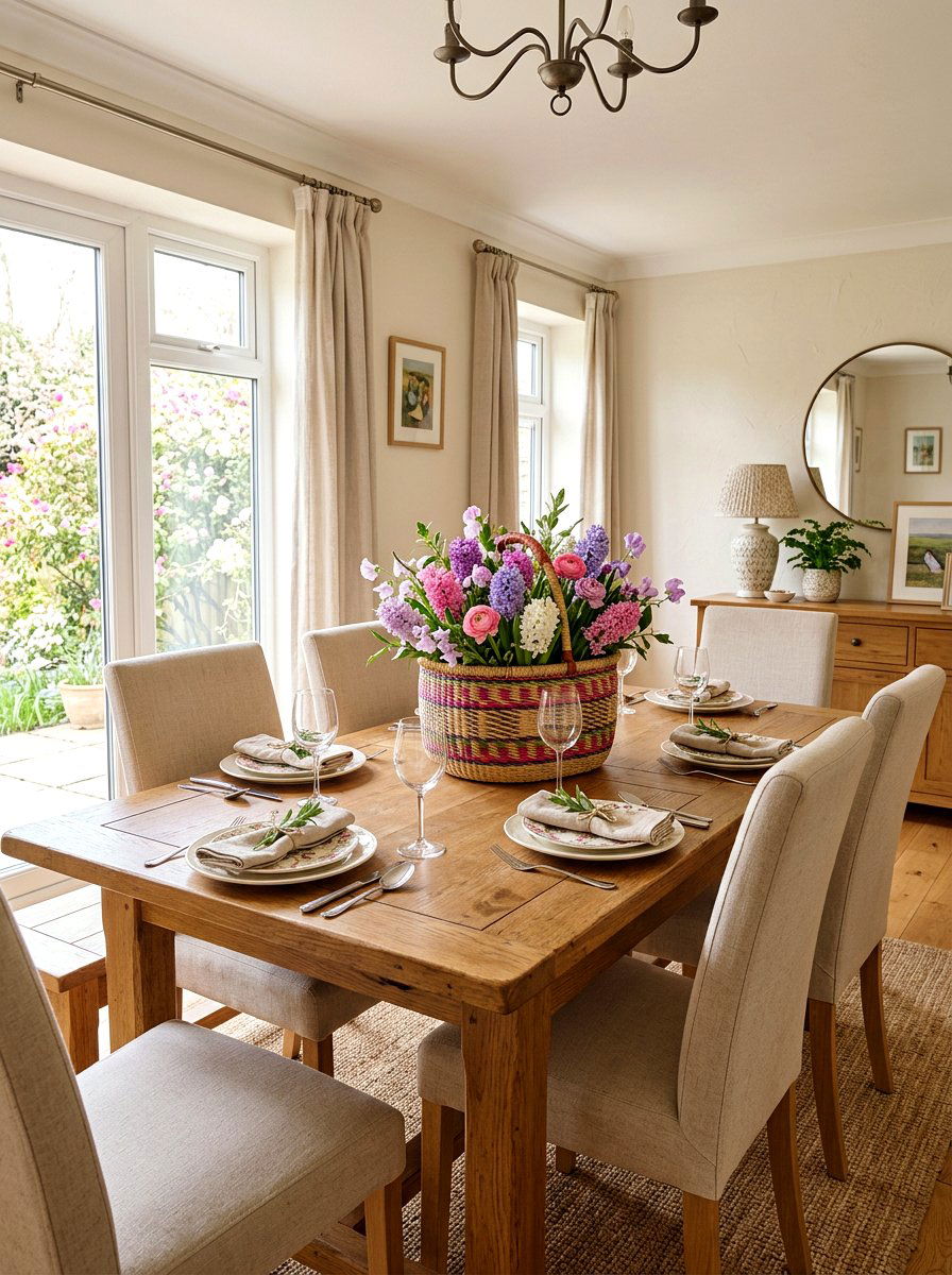 Multicolored Hyacinth Basket - 25 Spring Hyacinth Basket Decor Ideas