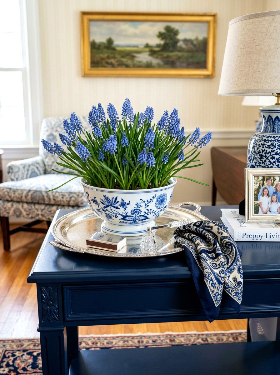 Muscari Grape Hyacinth Bowl - 25 Spring Flower Bowl Ideas