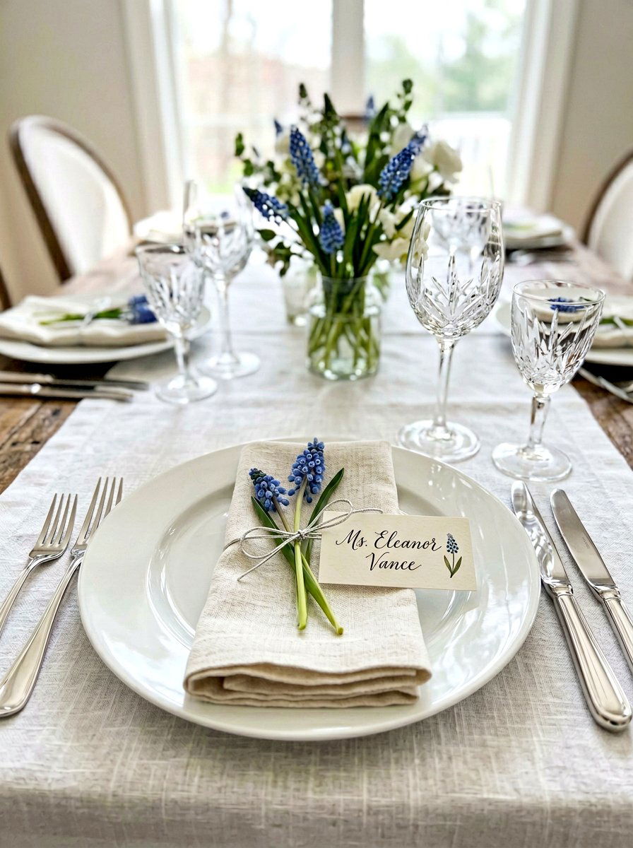 Muscari Place Setting - 25 Spring Wedding Flower Ideas