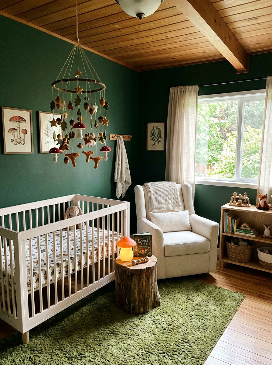 Mushroom Forest Mobile - 25 Spring Mobile Ideas for Nursery