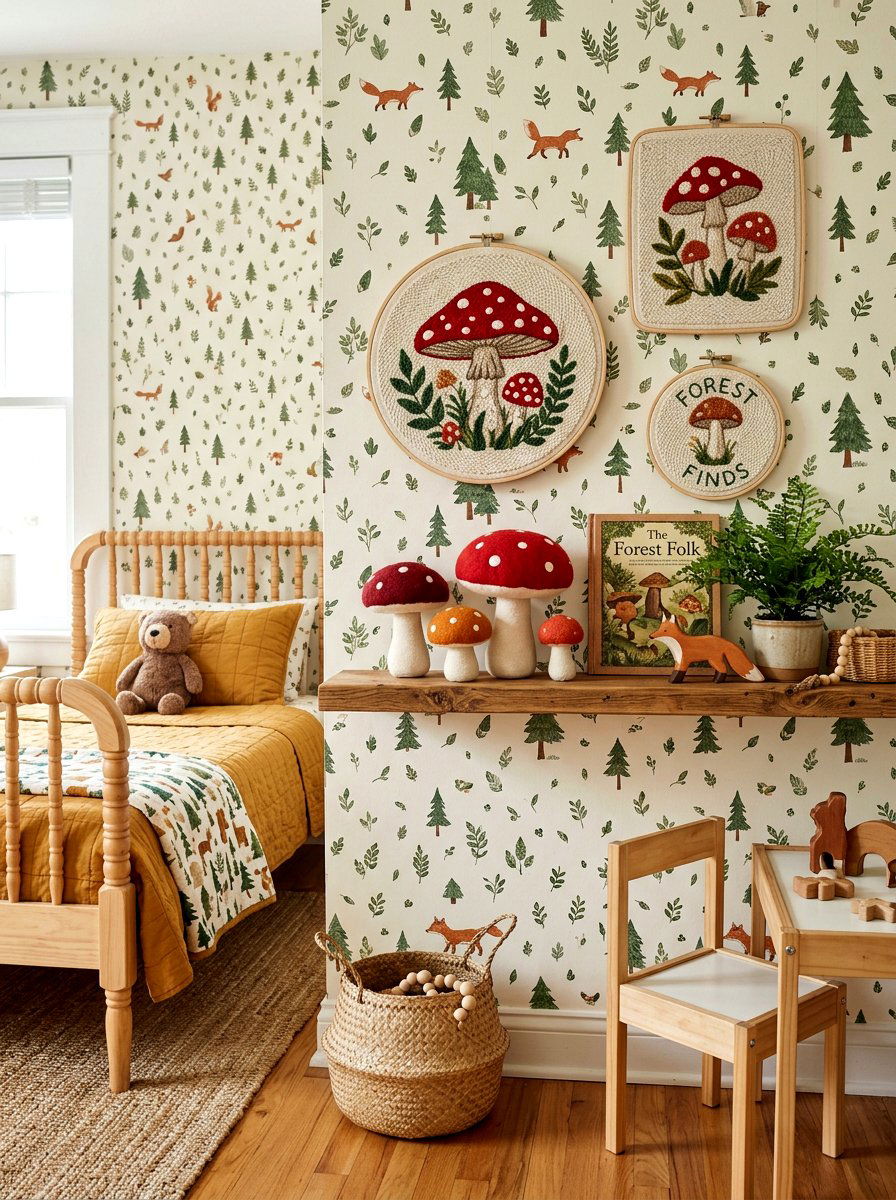 Mushroom Punch Needle Decor - 25 Spring Punch Needle Decor Ideas