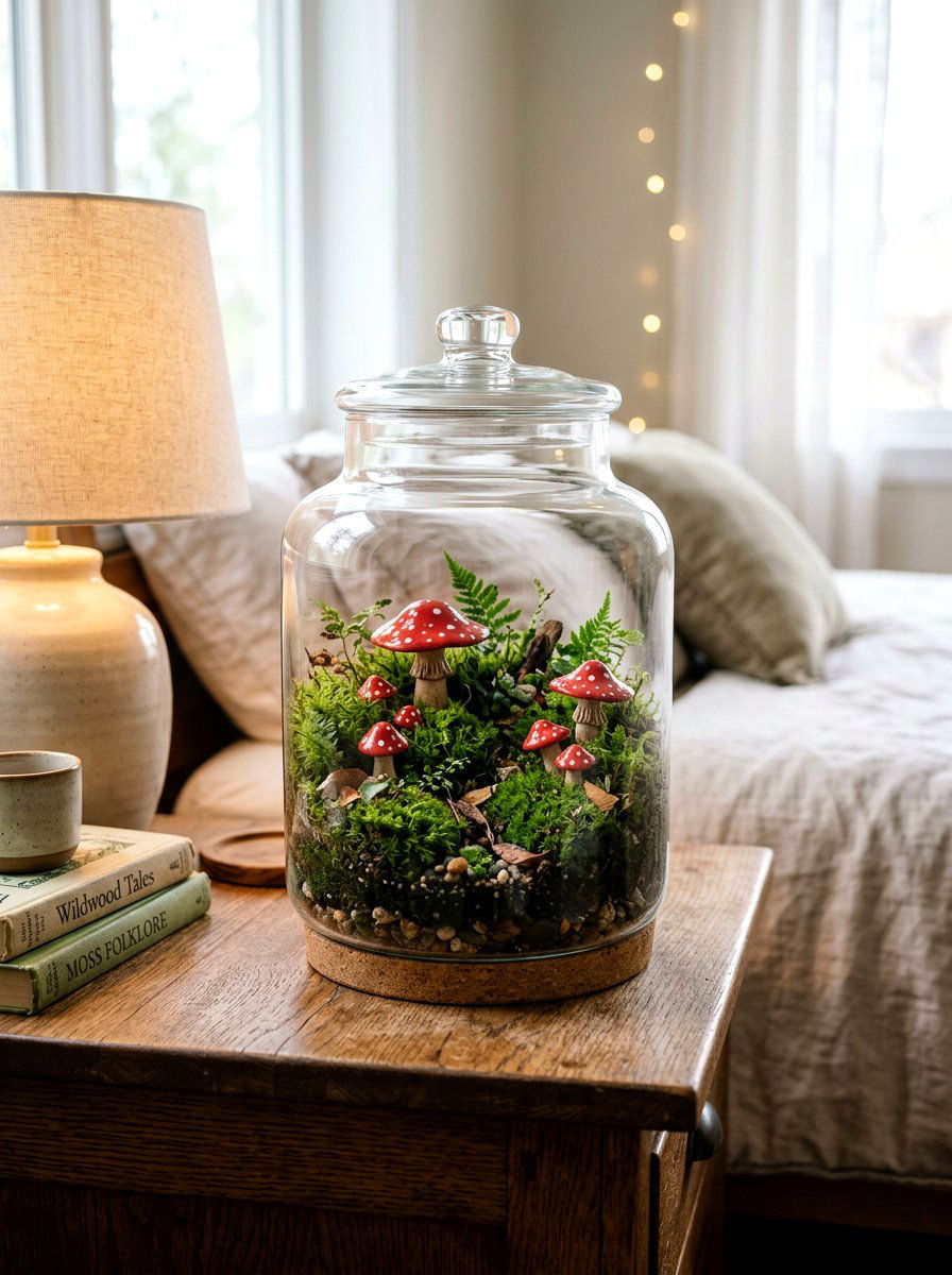 Mushroom Scene - 25 Spring Terrarium Ideas