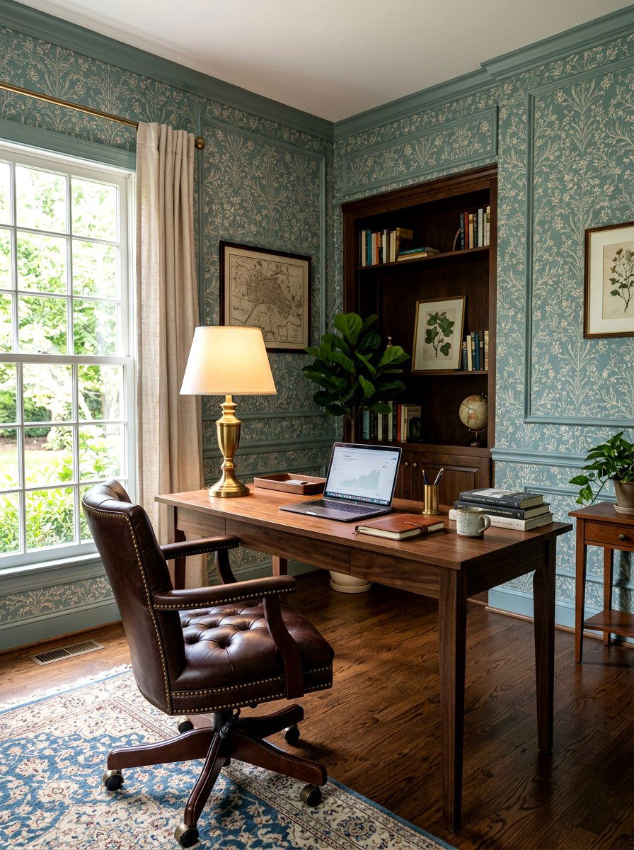 Muted Teal Floral Wallpaper - 25 Spring Peel and Stick Wallpaper Ideas