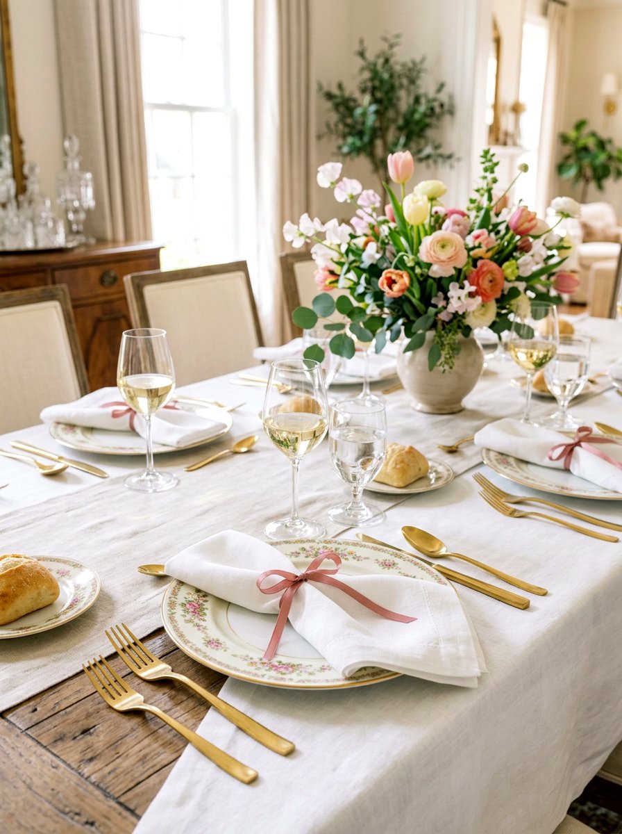 Napkin Bow - 25 Spring Bow Decor Ideas