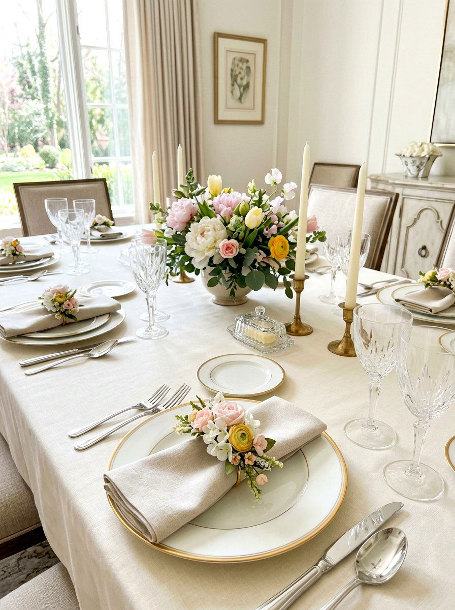 Napkin Rings Spring Table - 25 Spring Dollar Store Decor Ideas