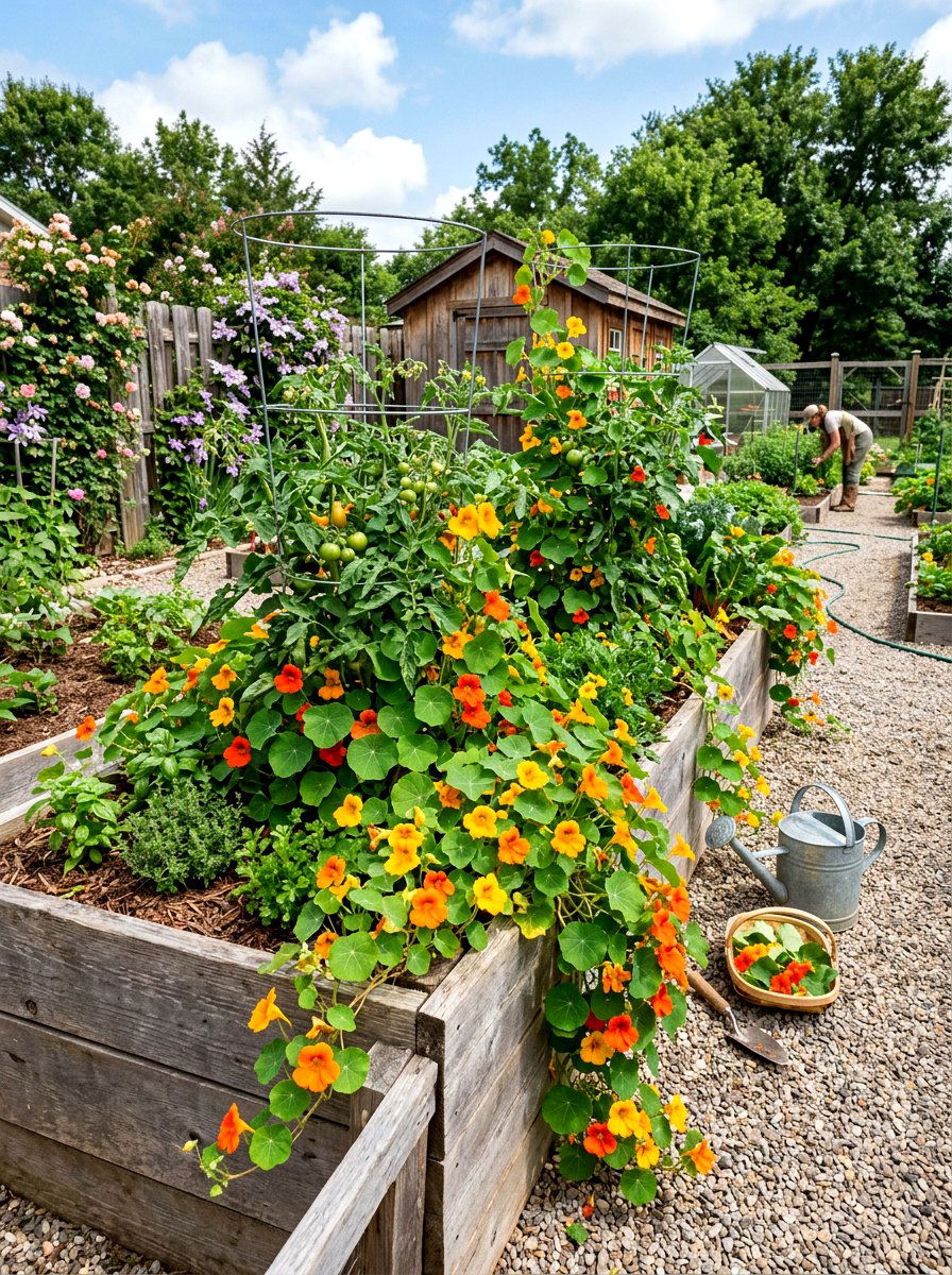 Nasturtium Edible Garden - 25 Spring Annual Flower Ideas