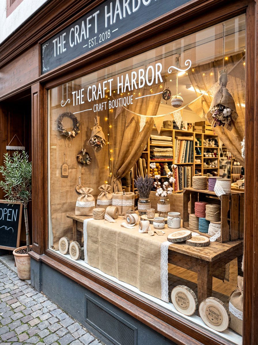 Natural Burlap Accents - 25 Spring Shop Window Ideas