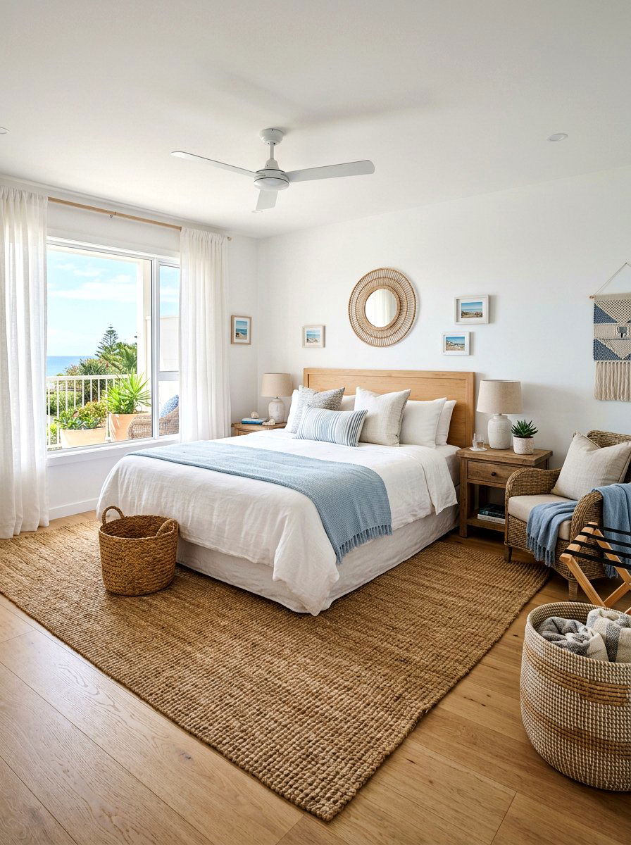 Natural Jute Rug - 25 Spring Hotel Room Decor Ideas