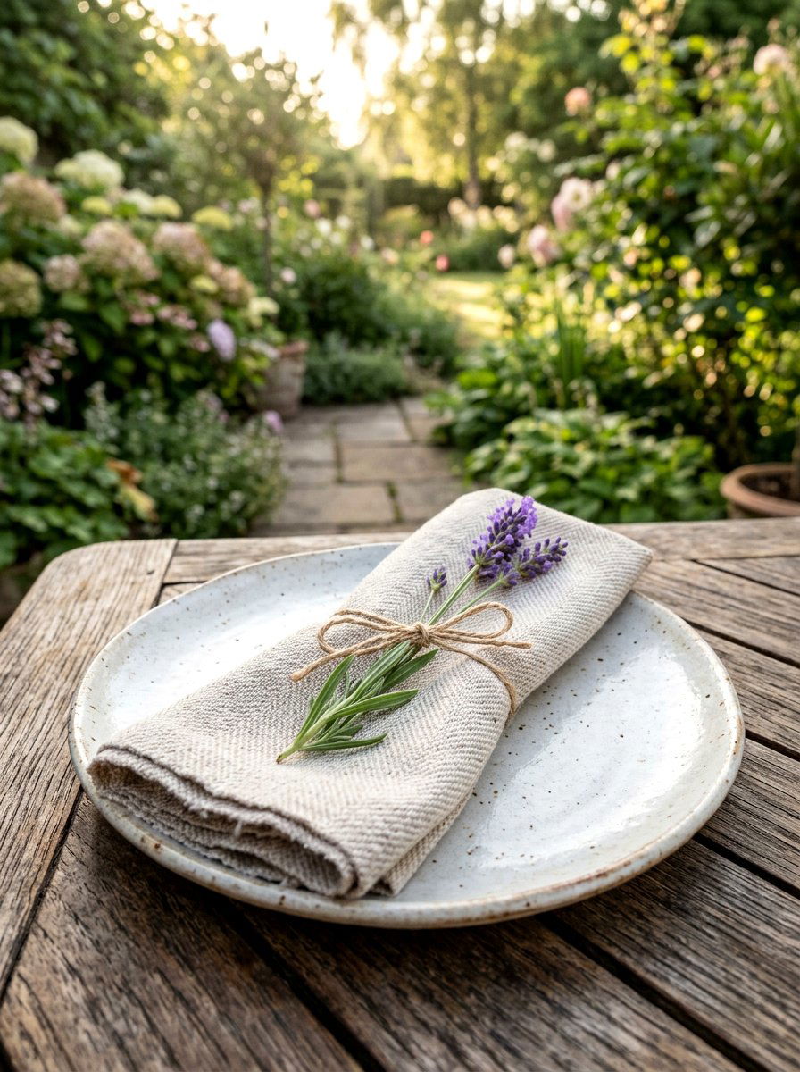 Natural Linen Fabric Napkin - 25 Spring Picnic Decor Ideas