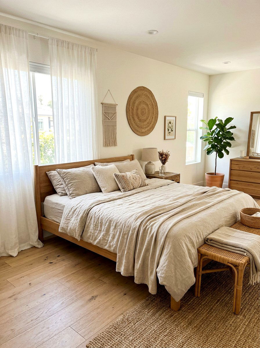 Natural Linen Sheets - 25 Spring Guest Bedroom Decor Ideas