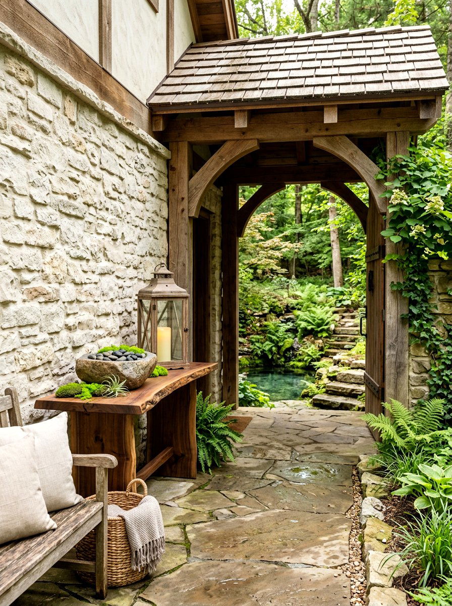 Natural Spring Entryway - 25 Spring Entryway Table Decor Ideas