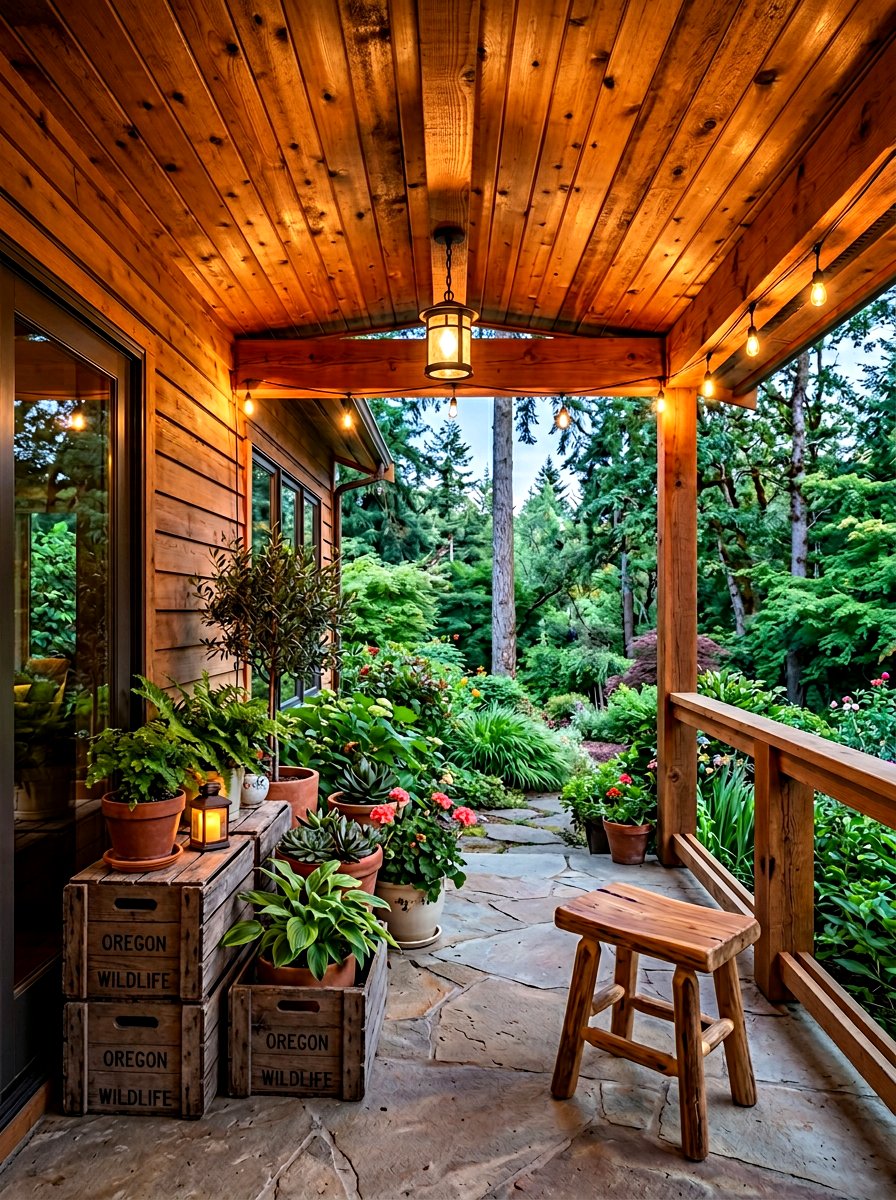 Natural Wood Accents - 25 Spring Front Porch Decor Ideas