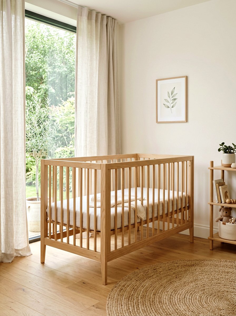 Natural Wood Crib - 25 Spring Crib Decor Ideas