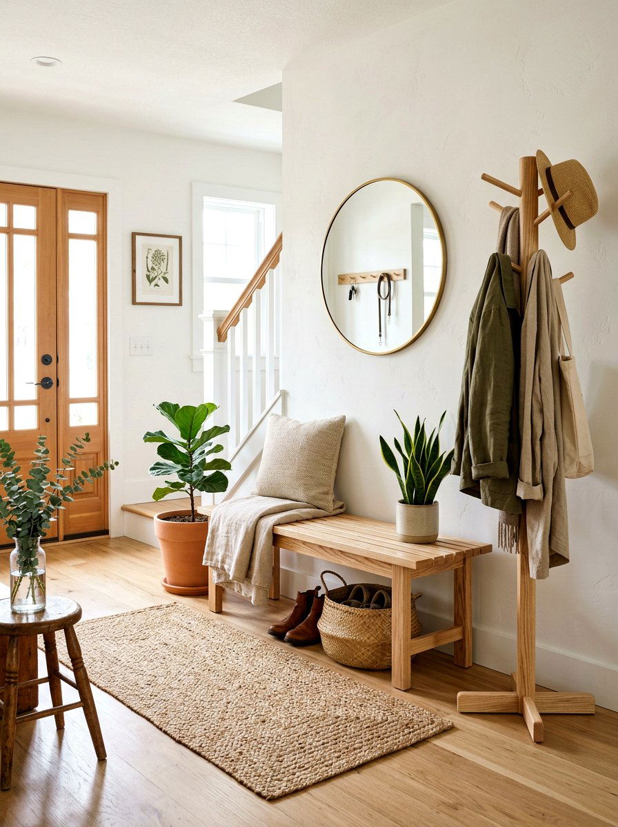 Natural Wood Foyer Furniture - 25 Spring Lobby Decor Ideas