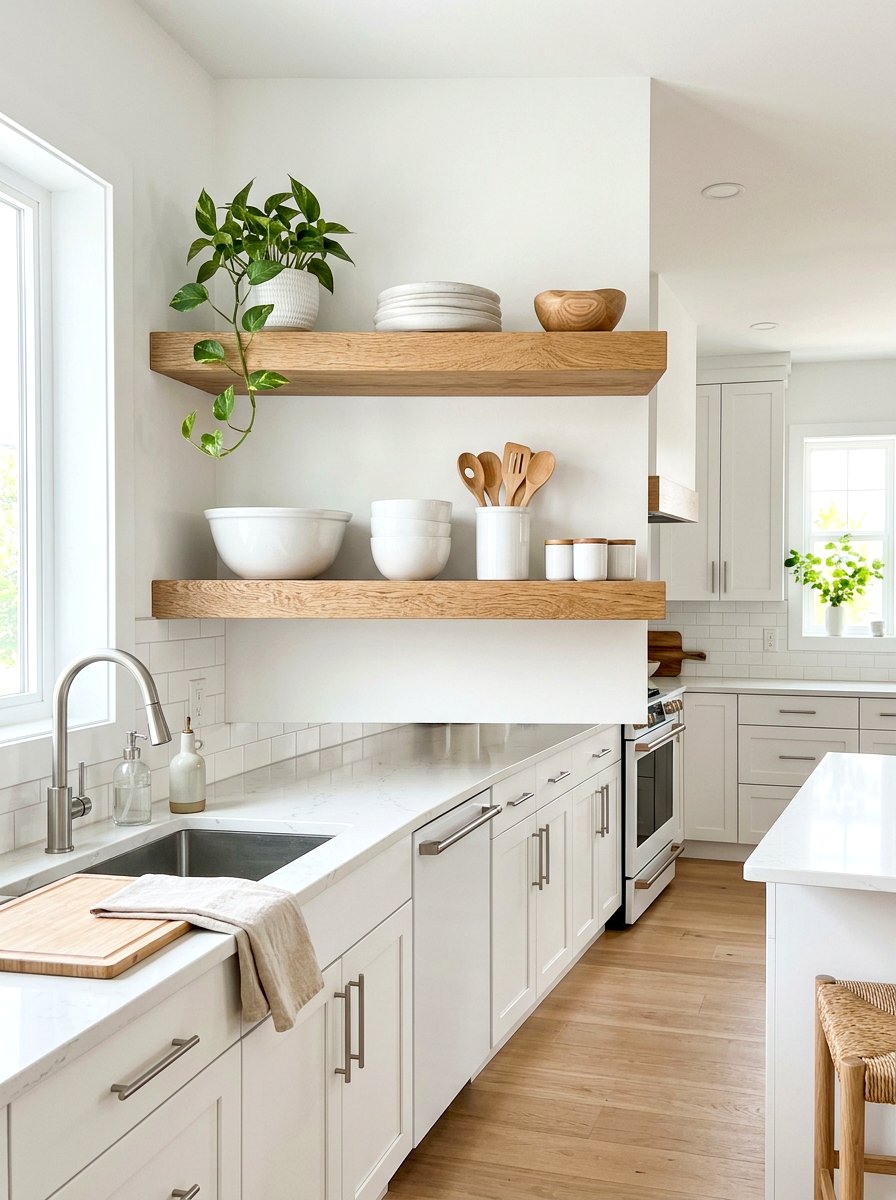 Natural Wood Shelf - 25 Spring Neutral Decor Ideas