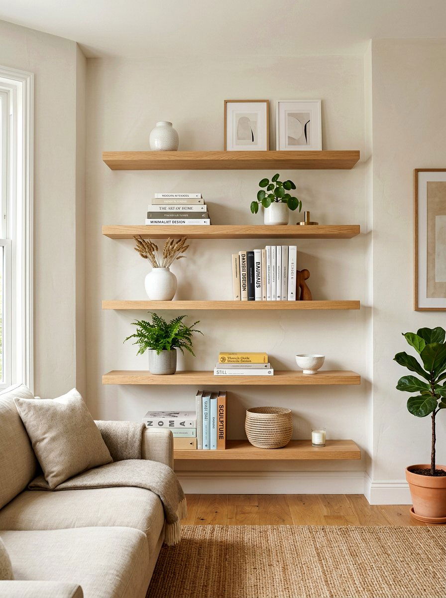 Natural Wood Shelving - 25 Spring Modern Decor Ideas