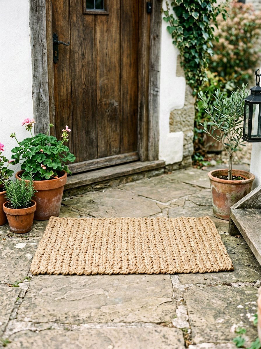 Natural fiber woven doormat - 25 Spring Welcome Mat Ideas