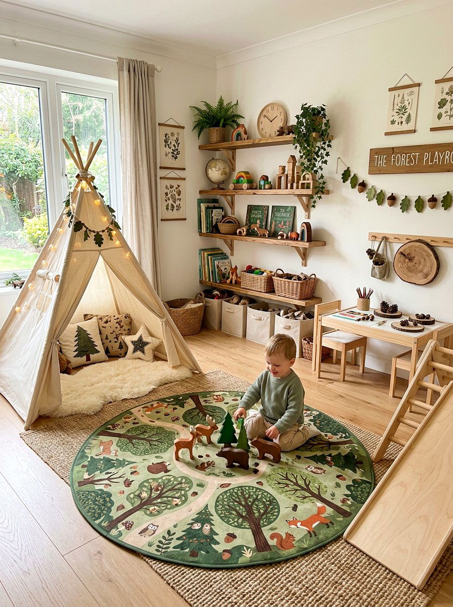 Nature Themed Playroom - 25 Spring Cabin Decor Ideas