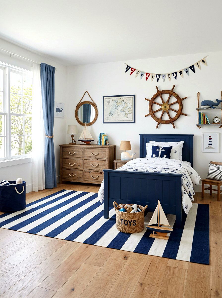 Nautical Kids Room - 25 Spring Coastal Decor Ideas