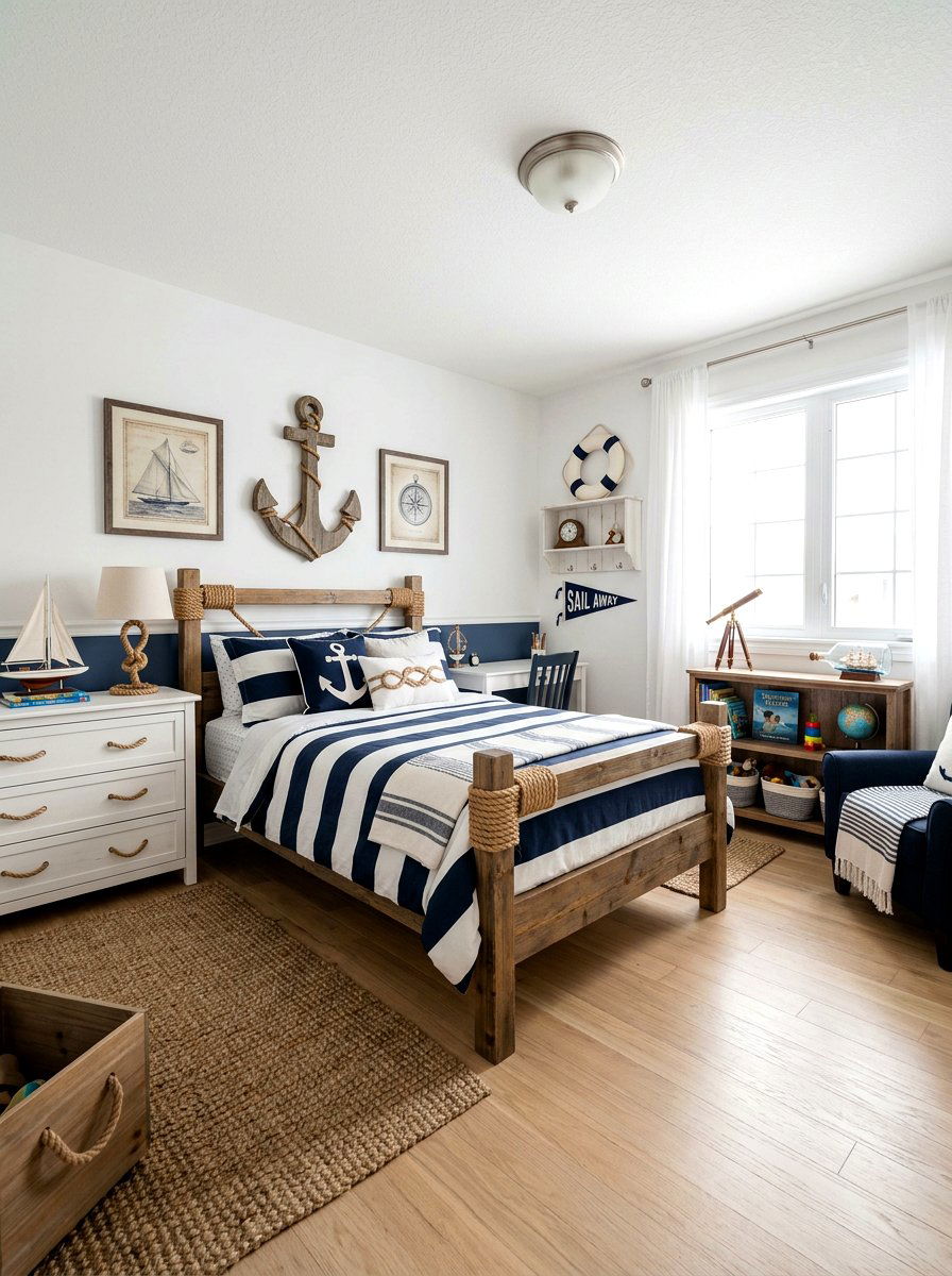 Nautical Spring Boys Room - 25 Spring Boy Room Decor Ideas