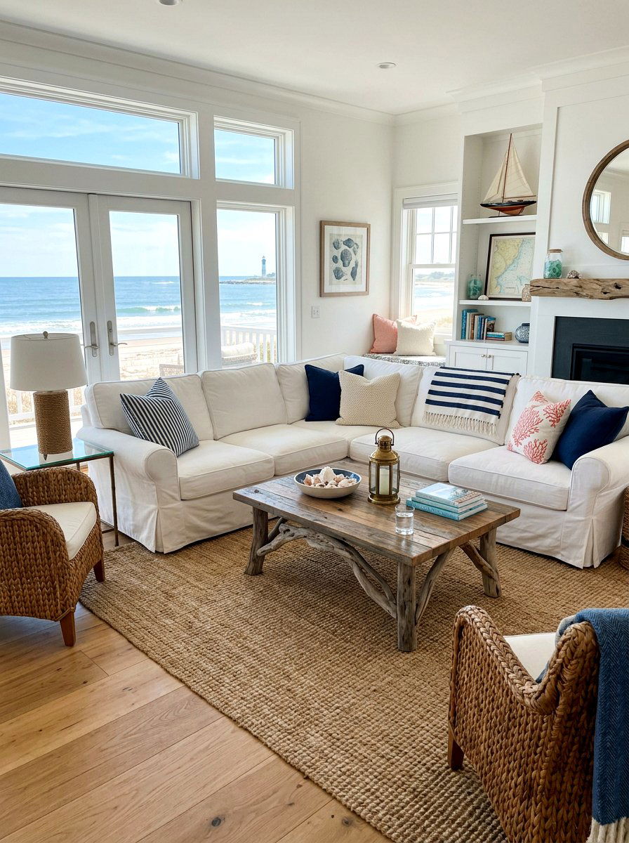 Navy Blue Ticking Stripe Pillow - 25 Spring Patterned Pillow Ideas