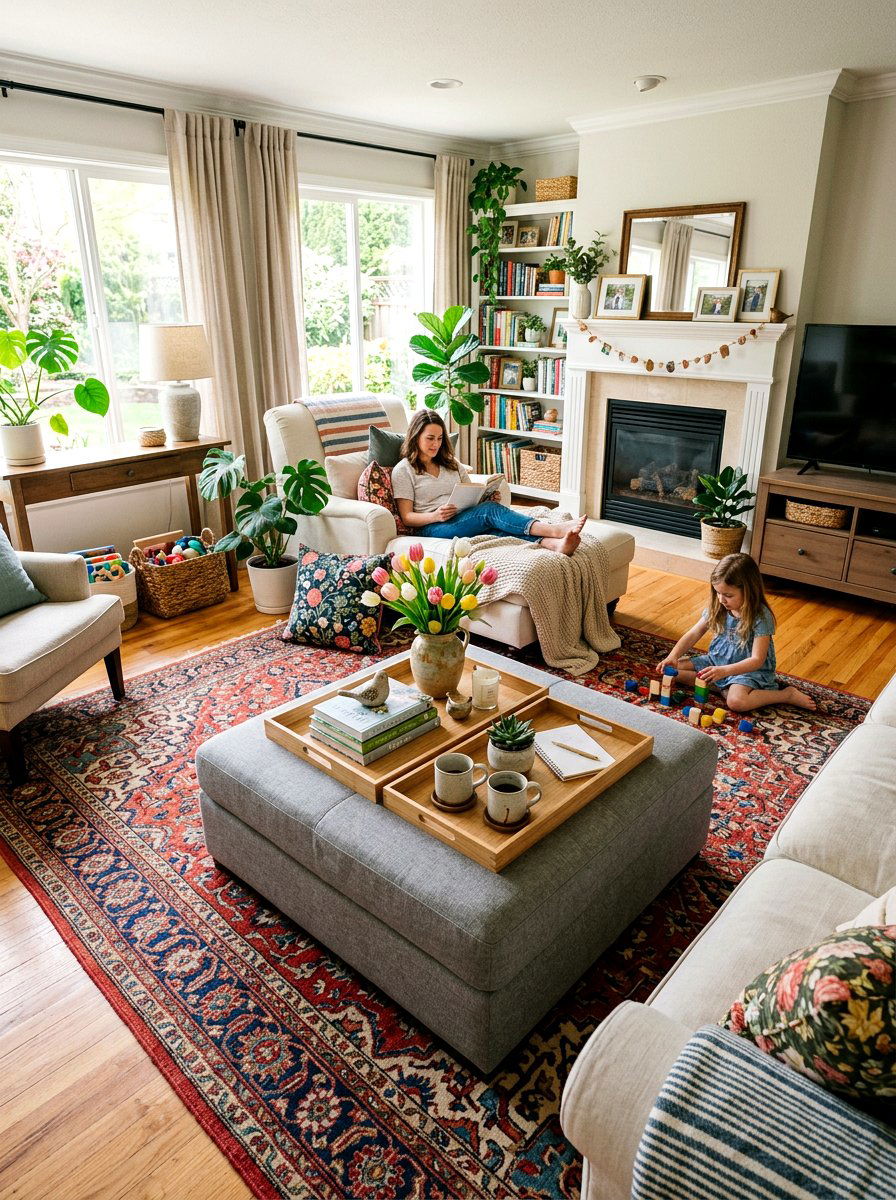 Nested Wooden Trays - 25 Spring Coffee Table Decor Ideas