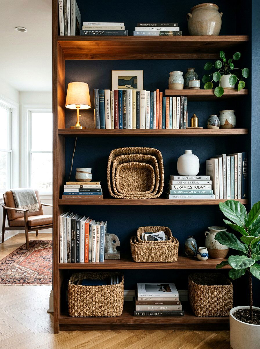 Nesting shelf baskets - 25 Spring Woven Basket Decor Ideas