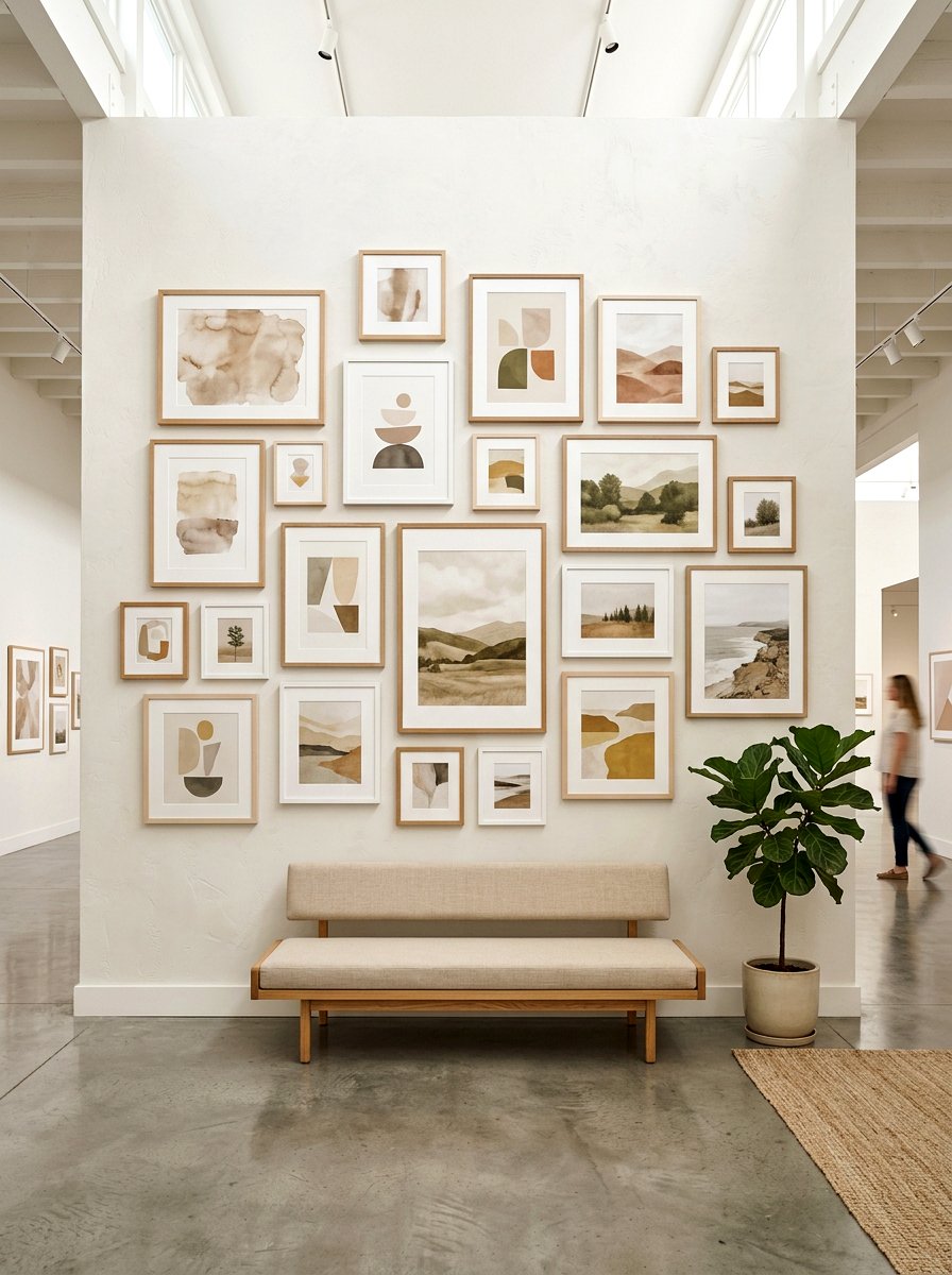 Neutral Gallery Wall - 25 Spring Neutral Decor Ideas