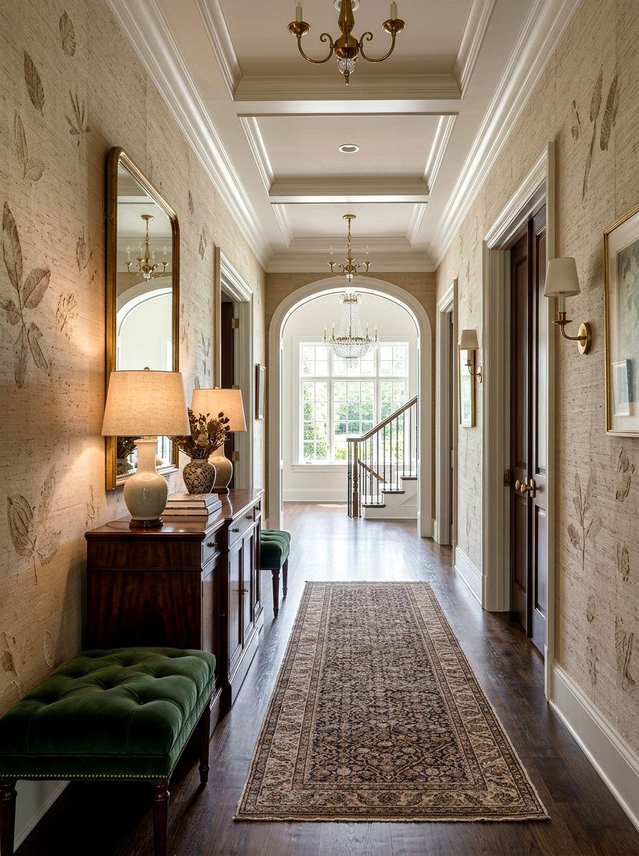 Neutral Grasscloth Botanical Wallpaper - 25 Spring Botanical Wallpaper Ideas