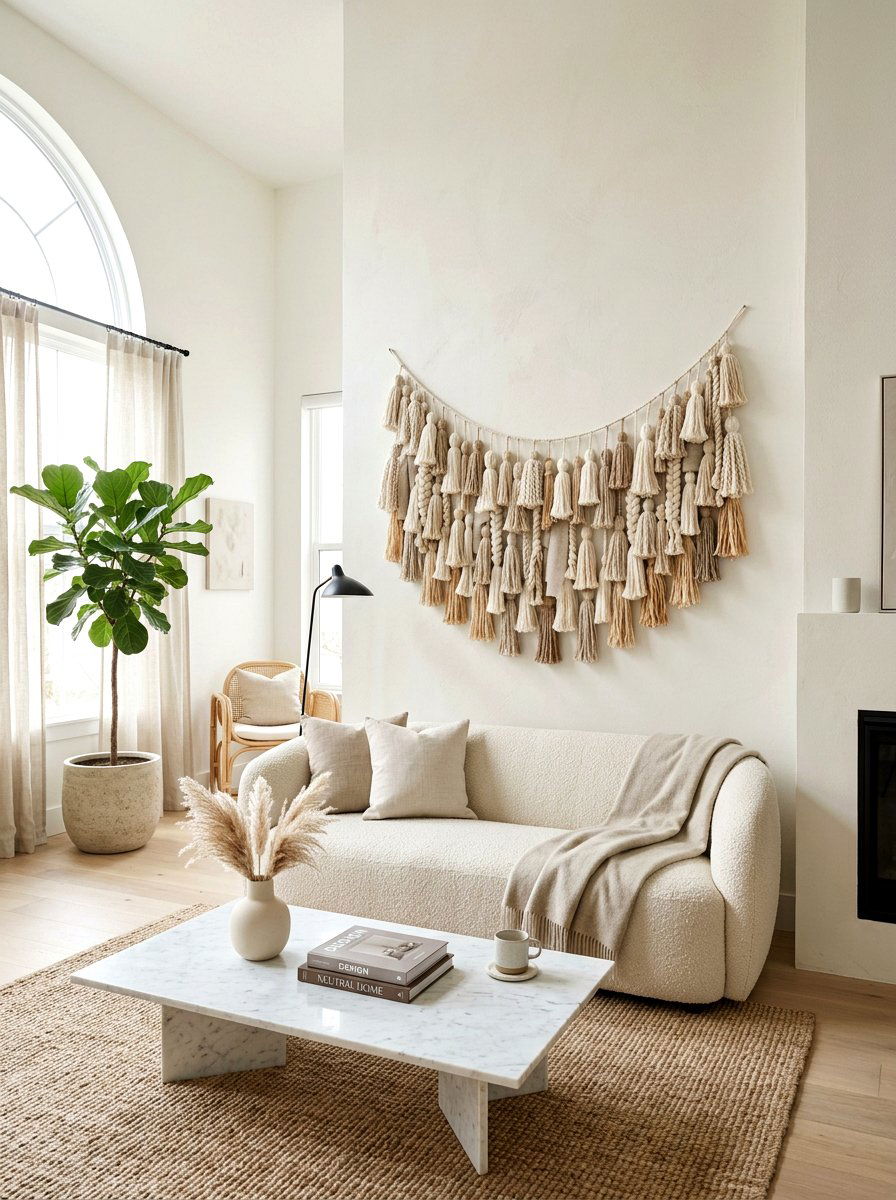 Neutral Layered Tassel Garland - 25 Spring Tassel Garland Ideas