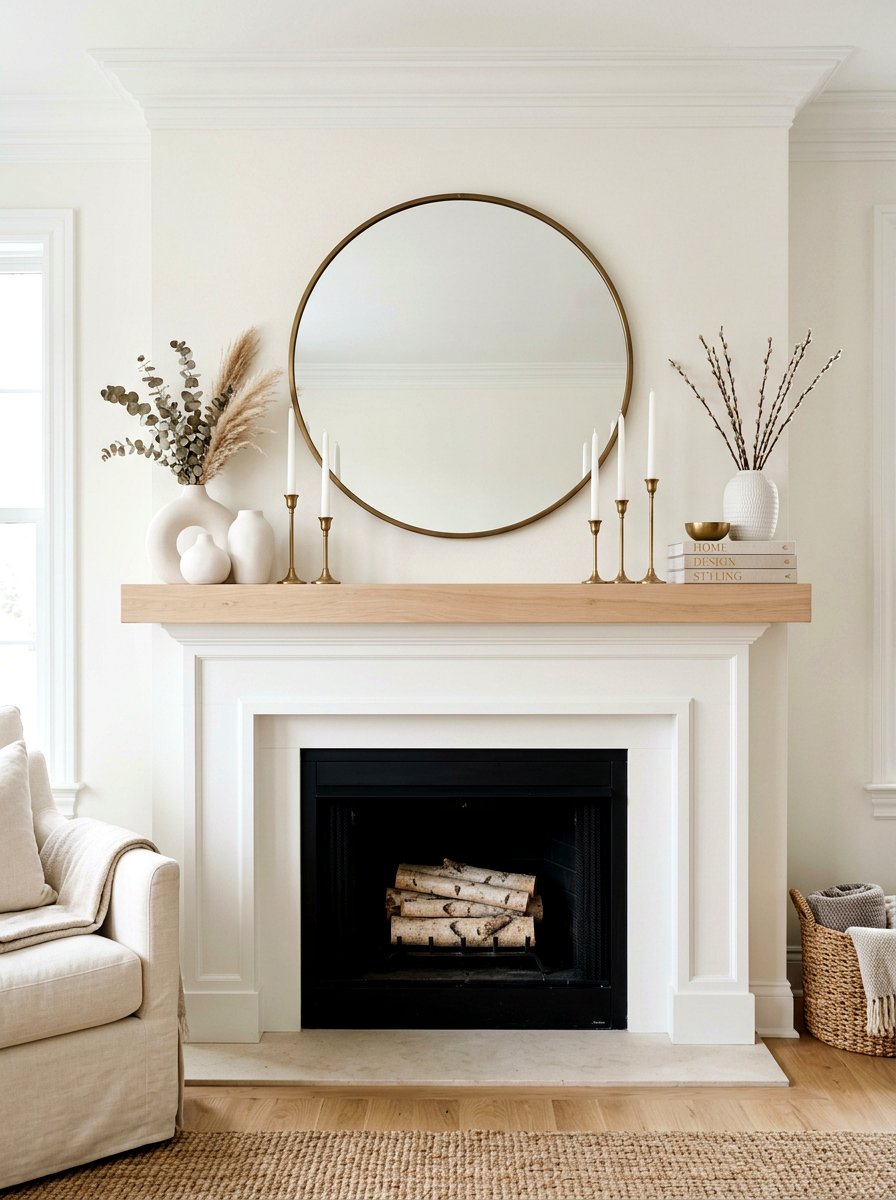 Neutral Mantel Decor - 25 Spring Warm White Decor Ideas