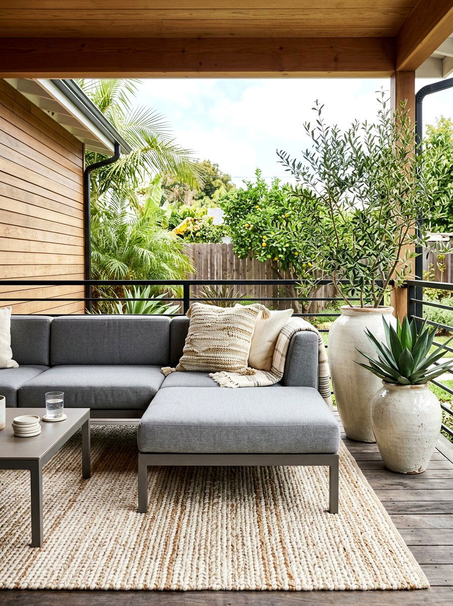 Neutral Textured Pillow - 25 Spring Porch Pillow Ideas