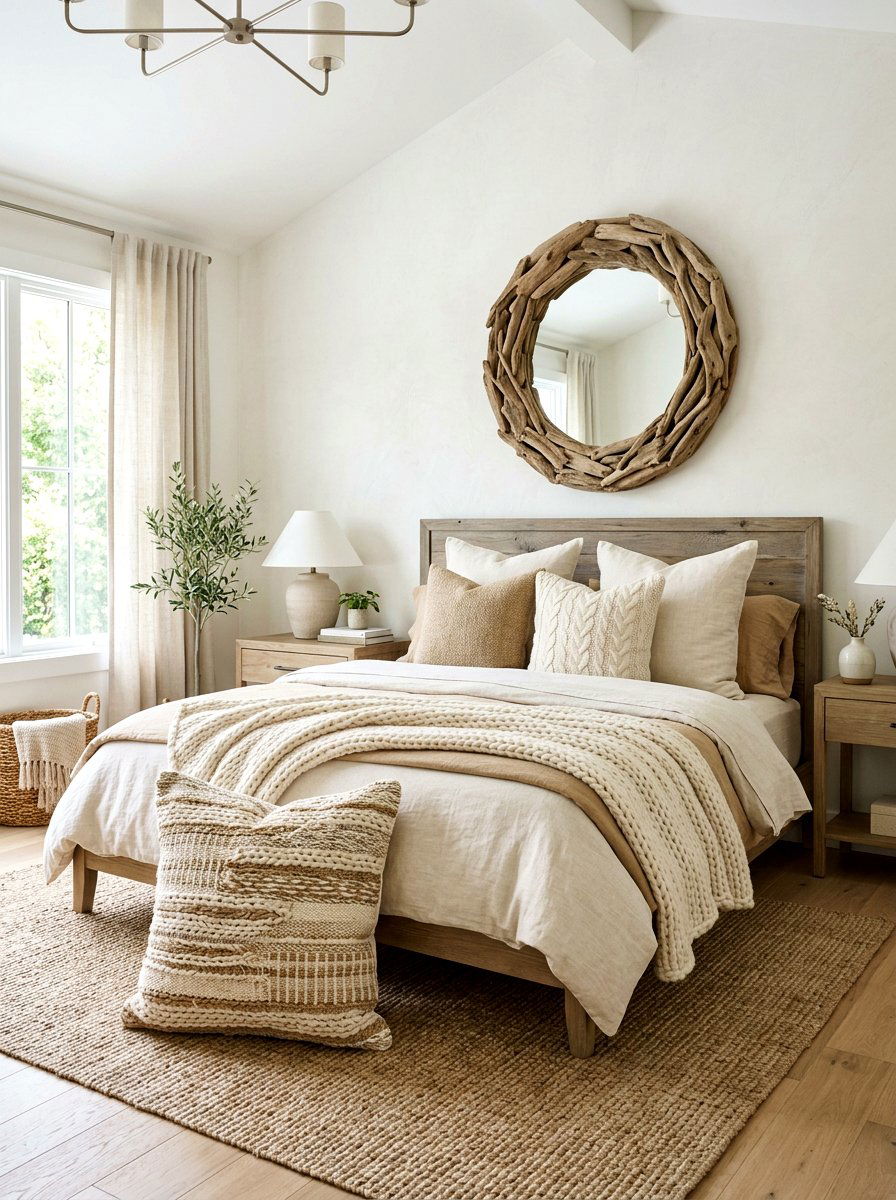 Neutral Woven Textured Pillow - 25 Spring Bedroom Pillow Ideas