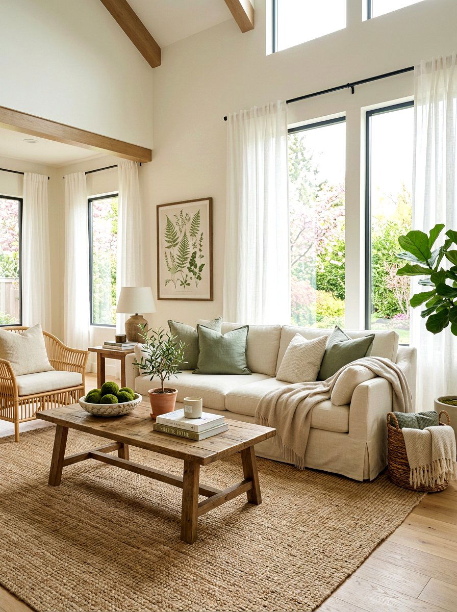 Neutral living room spring - 25 Spring Modern Farmhouse Decor Ideas