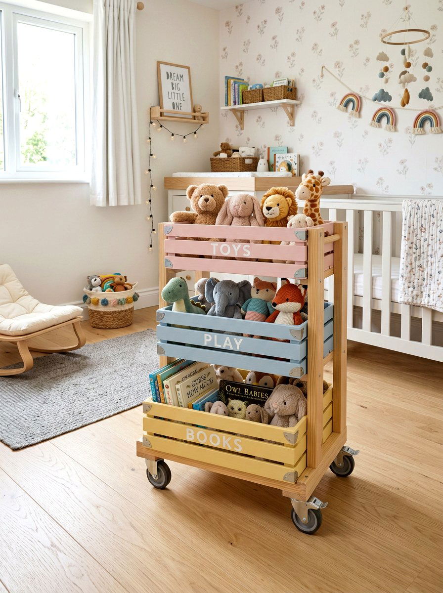 Nursery Crate Toy Box - 25 Spring Vintage Crate Decor Ideas