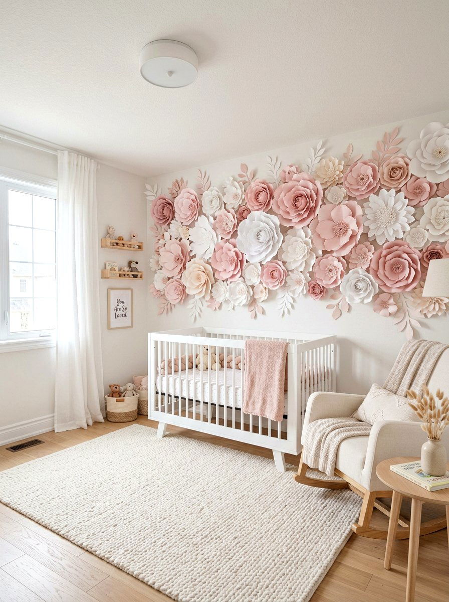 Nursery Paper Flower - 25 Spring Flower Wall Ideas