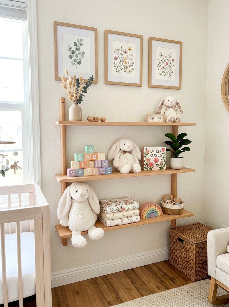 Nursery Spring Shelf - 25 Spring Shelf Vignette Ideas