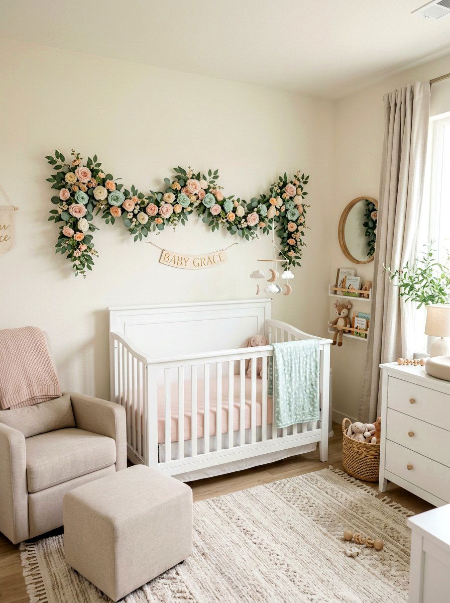Nursery Wall Floral Vine - 25 Spring Floral Garland Ideas