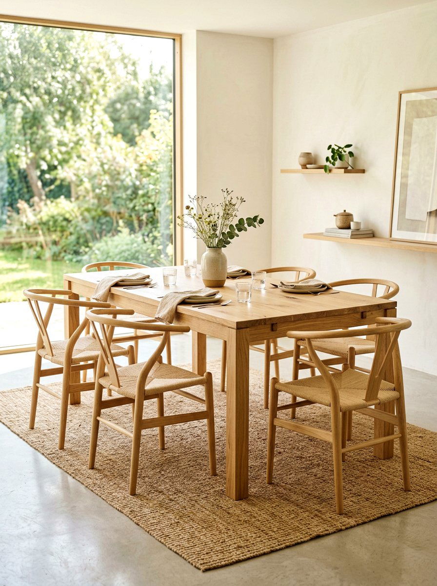 Oak Dining Table - 25 Spring Dining Room Decor Ideas