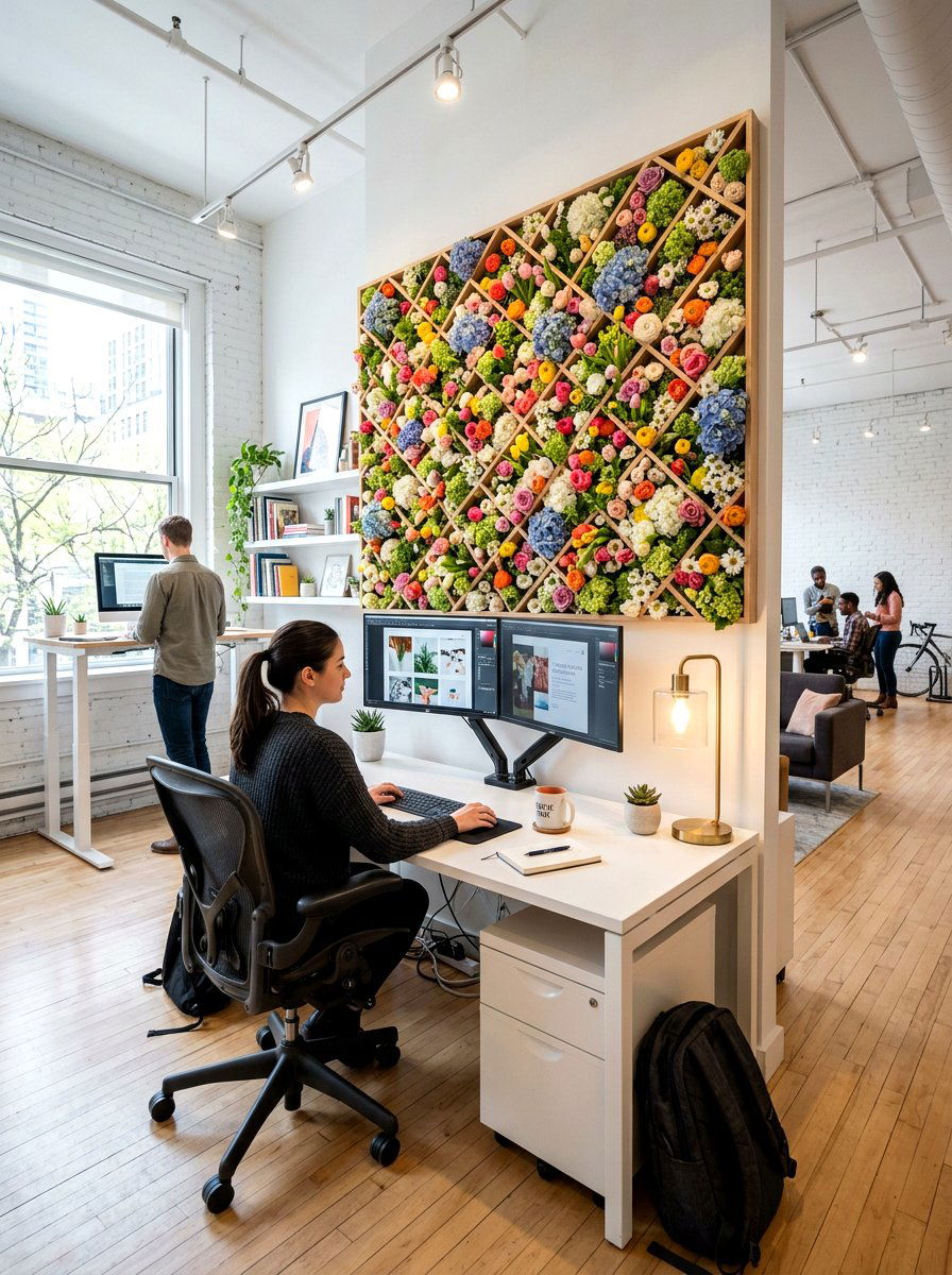 Office Flower Wall - 25 Spring Flower Wall Ideas