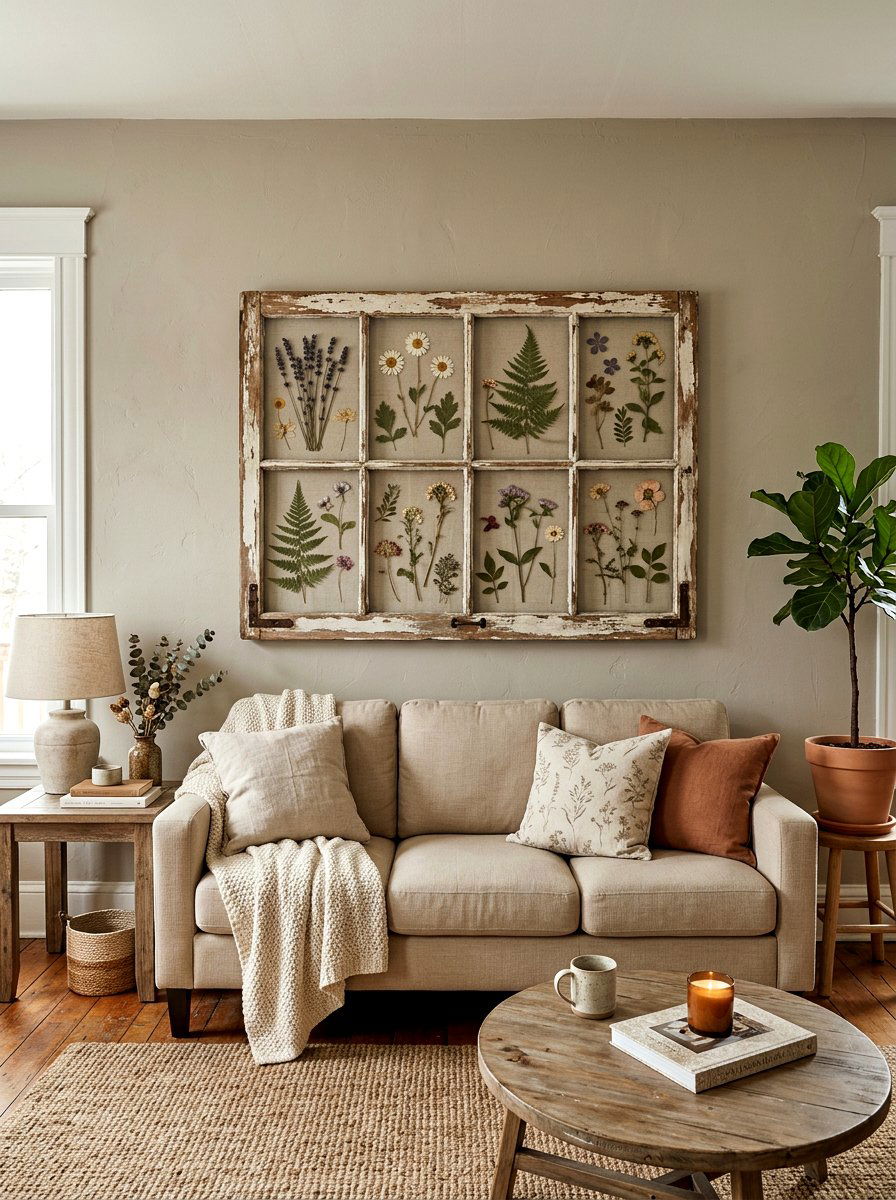 Old Window Frame - 25 Spring Thrift Flip Decor Ideas