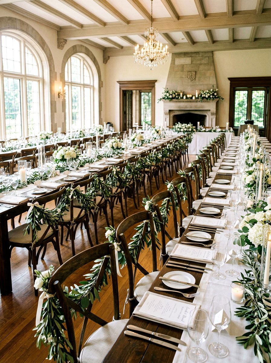 Olive Branch Chair Garland - 25 Spring Wedding Garland Ideas