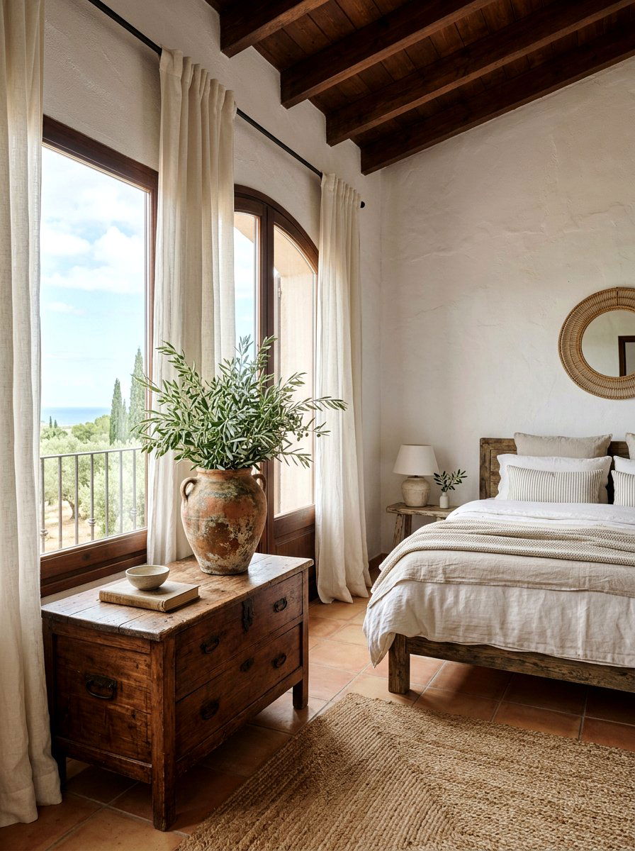 Olive Branches In Terracotta Pot - 25 Spring Bedroom Vase Ideas