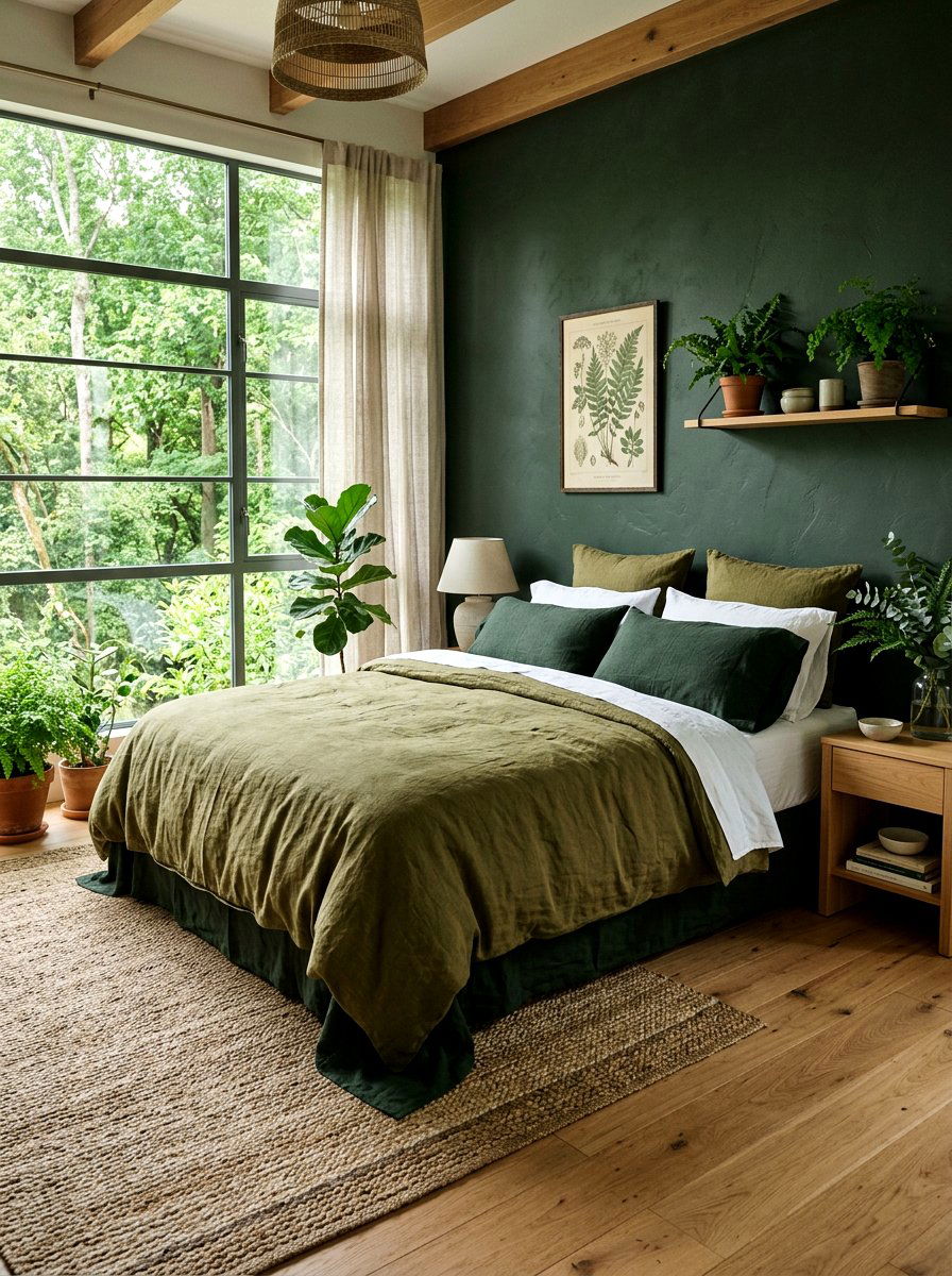 Olive Green Linen Duvet - 25 Spring Duvet Cover Ideas