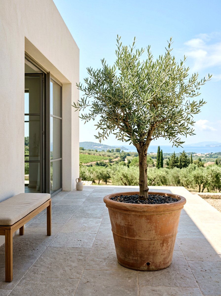 Olive tree porch planter - 25 Spring Planter Ideas for Front Porch