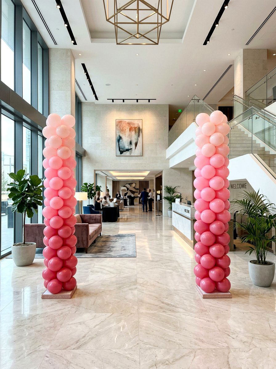 Ombre Balloon Column - 25 Spring Balloon Decor Ideas